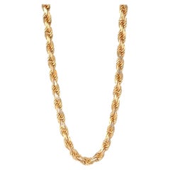 Vintage 14 Karat Yellow Gold 21 Gm, Rope Chain Necklace