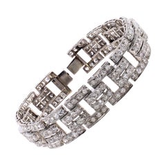 1930s French Diamond Platinum Bracelet