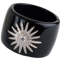 Miriam Salat Black Vintage Cuff Style Resin Cuff