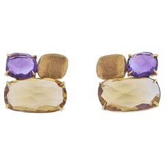 Marco Bicego Murano Gold Citrine Amethyst Stud Earrings