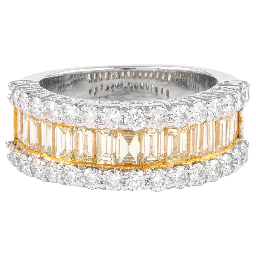 Alexander Beverly Hills 2.80ct Round & Baguette Yellow Diamond Ring 18k