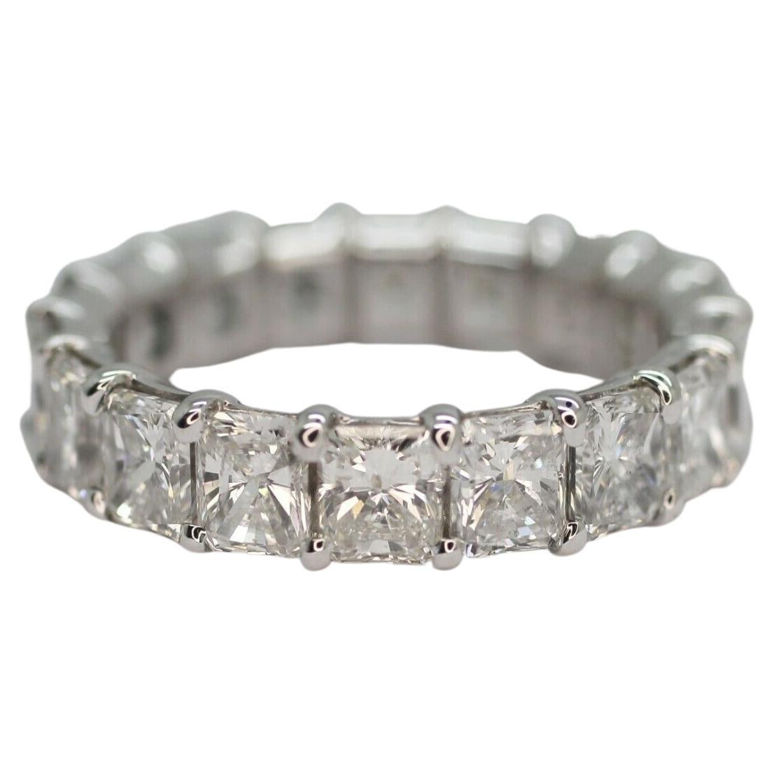 Radiant Cut Diamond 5.67cts. Eternity Ring Set in 14k White Gold For Sale