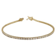 2.10 Carat Tennis Bracelet Round Brilliant Natural Diamond 14 Karat Yellow Gold