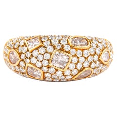Alexander, bague fantaisie en or jaune 18 carats avec multi-diamants bruns et roses de 1,93 carat