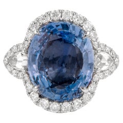 Alexander Beverly Hills GIA Anillo de zafiro de Ceilán y diamantes de 6,88 ct sin calor 18k