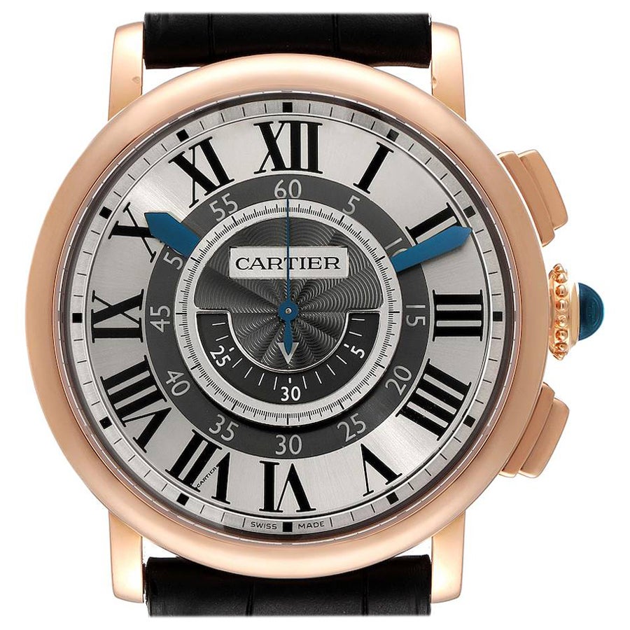 Cartier Rotonde Rose Gold Slate Dial Mens Watch W1555951 For Sale