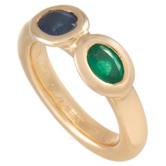 Chaumet 18K Yellow Gold Emerald and Sapphire Ring