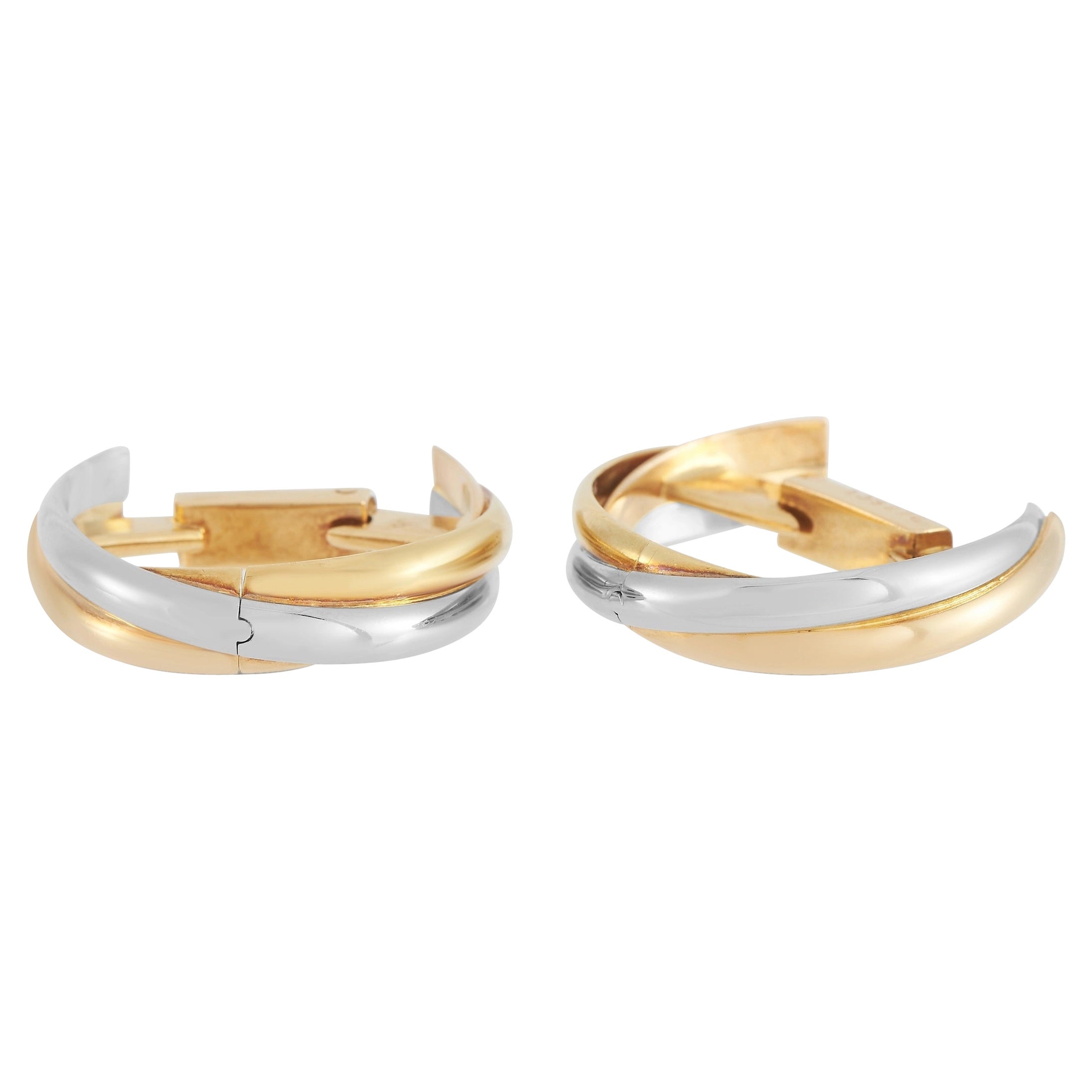 Cartier Trinity 18K Yellow, White and Rose Gold Cufflinks at 1stDibs