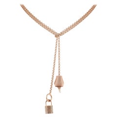 Hermès Kelly Clochette 18K Rose Gold Long Necklace