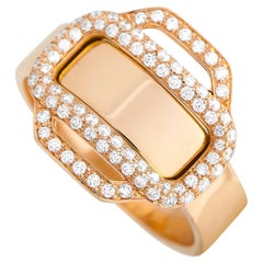 Anello Hermès Attelage d'Or in oro rosa 18 carati con diamante da 0,35 carati