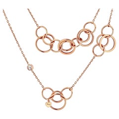 Chopard 18K Rose Gold Happy Diamonds Necklace