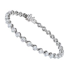 Bracelet tennis en platine avec diamants ronds de 7,85 carats
