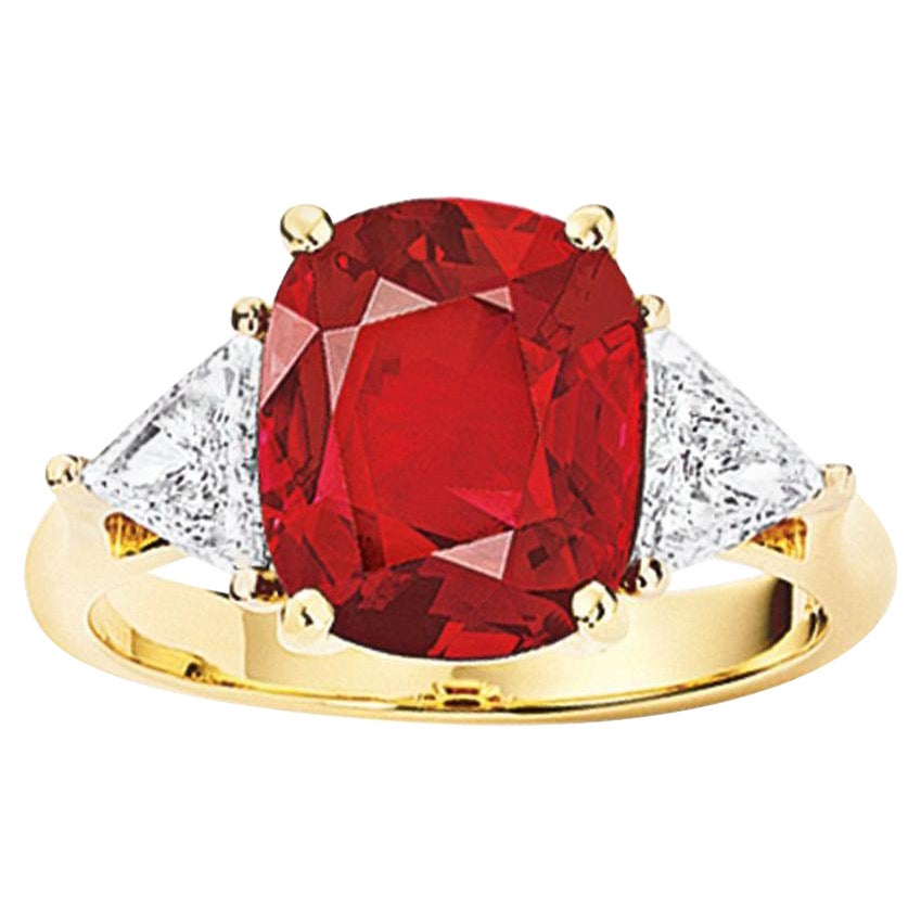 5.98 Carat Ruby Diamond Ring AGL Certified For Sale