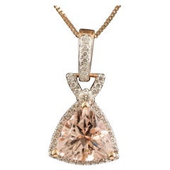 $3950 / New / Designer Marchesa 2.15 CT Diamond Morganite Necklace / 14K