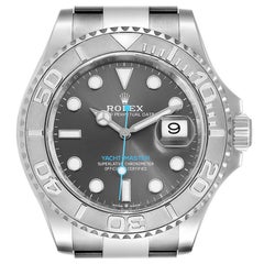 Used Rolex Yachtmaster Steel Platinum Rhodium Dial Mens Watch 126622 Unworn