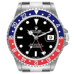 Rolex Montre GMT Master II Pepsi rouge et bleue à lunette en acier pour hommes 16710 avec boîte et papiers d'origine