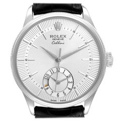 Rolex Cellini Dual Time White Gold Automatic Mens Watch 50529