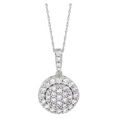 LB Exclusive 14K White Gold 1.00 Ct Diamond Round Pendant Necklace
