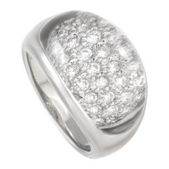 LB Exklusiver Ring aus 18 Karat Weißgold mit 0,53 Karat Diamanten und Bergkristall