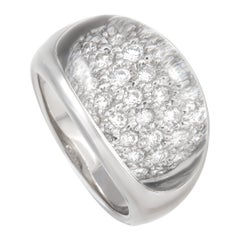 LB Exclusive 18K White Gold 0.53 Ct Diamond and Rock Crystal Ring