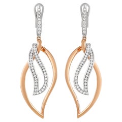 Luca Carati 18K White and Rose Gold 0.75 Ct Diamond Earrings