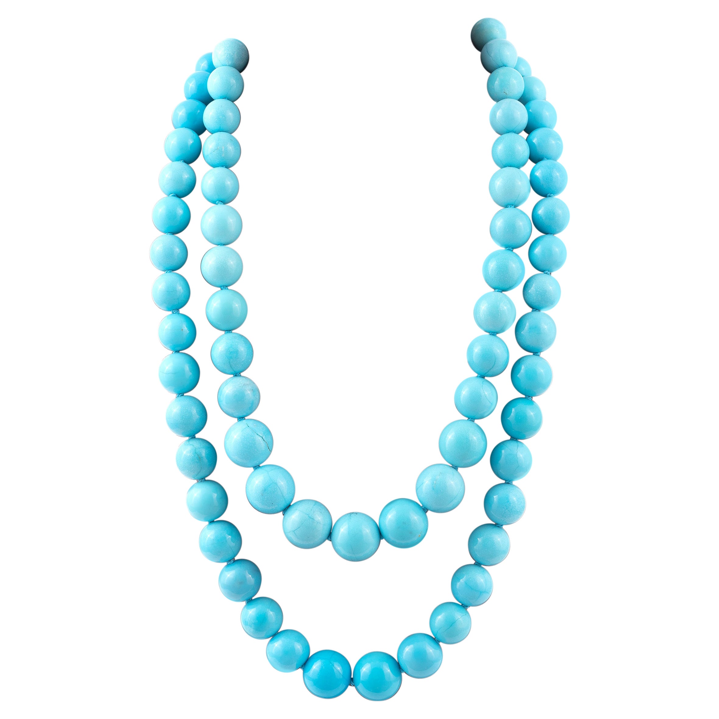 Persian Turquoise White Gold Necklace and Earring Set at 1stDibs
