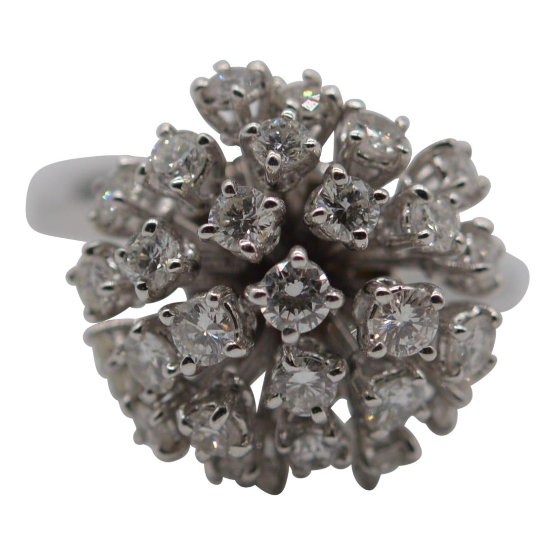 Diamond Moving Flower Ring 1.73 Carats Unworn For Sale