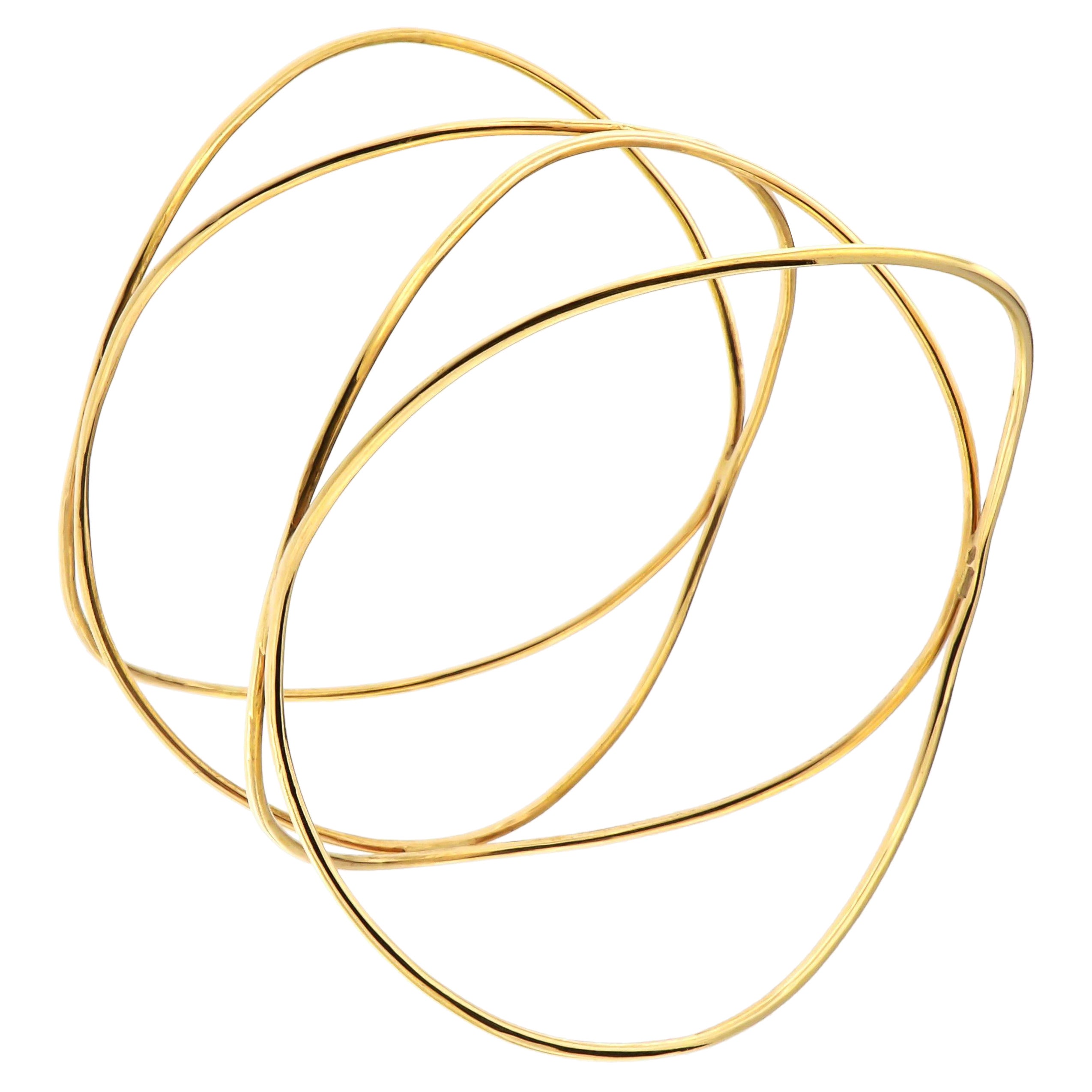 Bracelet artisanal en or rose 9 carats, fabriqué à la main en Italie