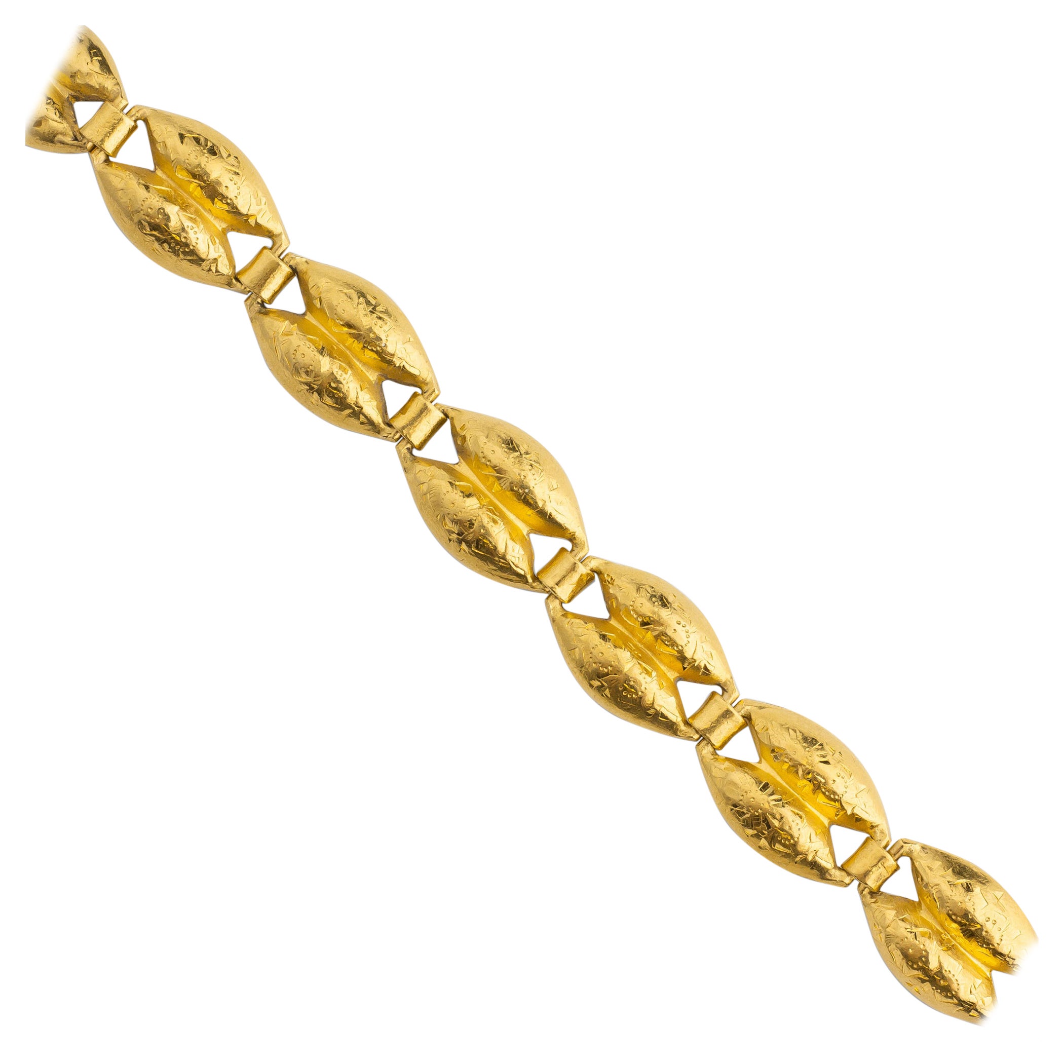 Hefty 22 Karat Yellow Gold 'Fancy Link' Bracelet