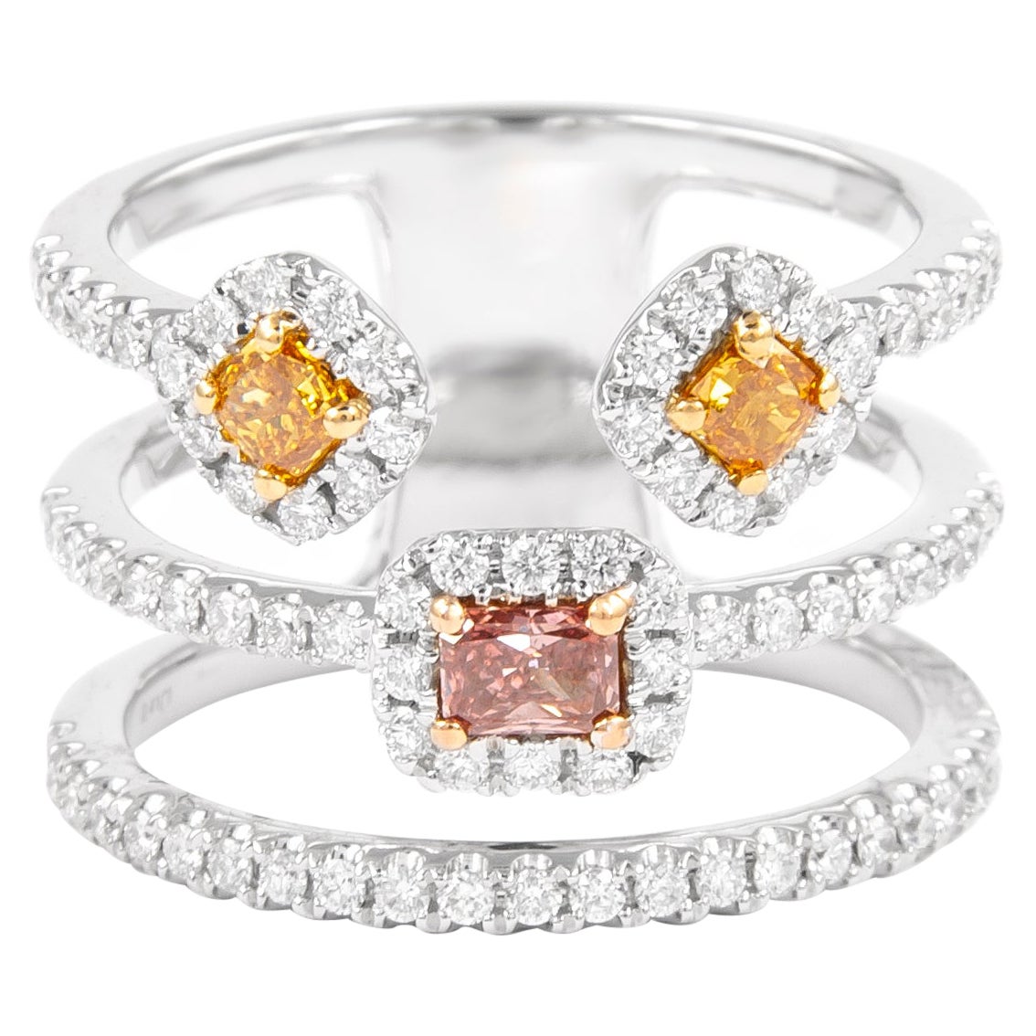 Alexander GIA Certified 1ctt Fancy Deep Brown-Pink Diamond Cocktail Ring 18k For Sale
