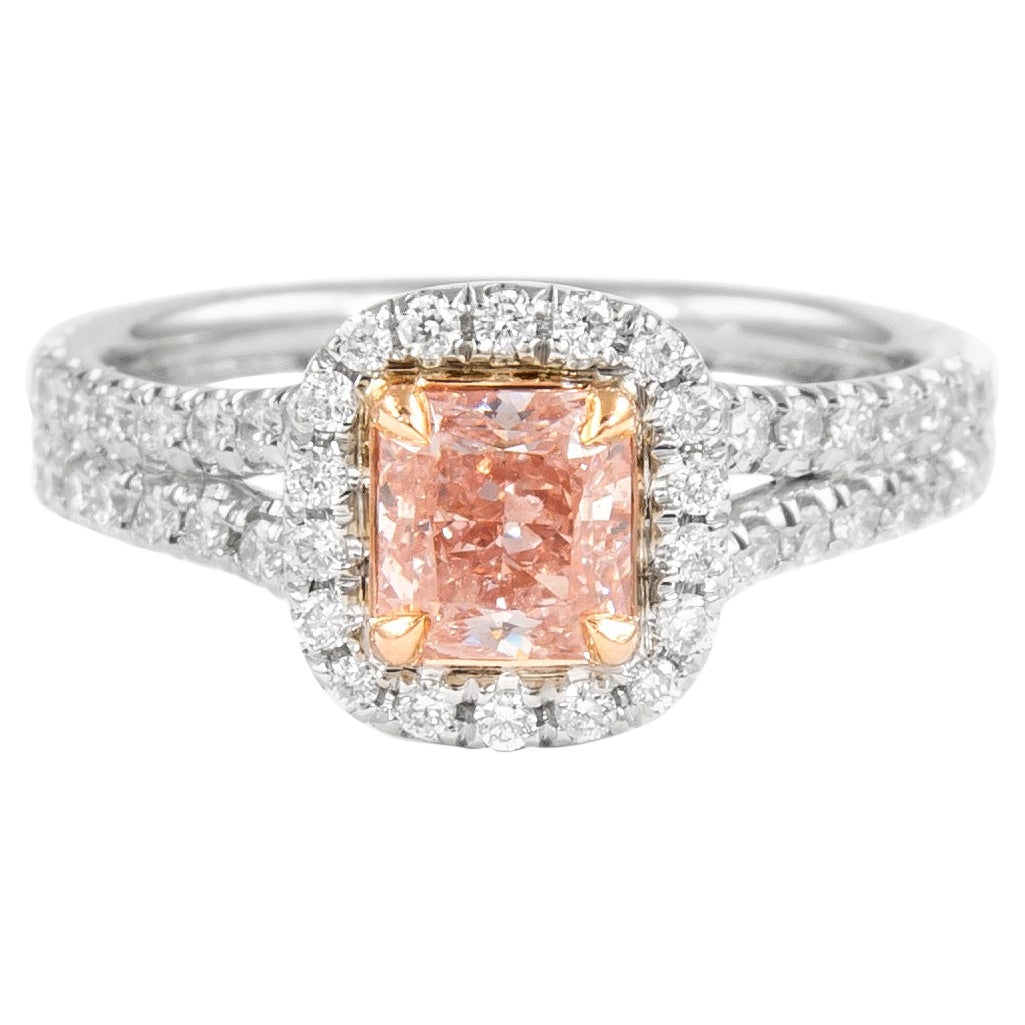 Alexander GIA Certified 1.48ctt Fancy Orangey Pink Diamond Ring 18k Gold