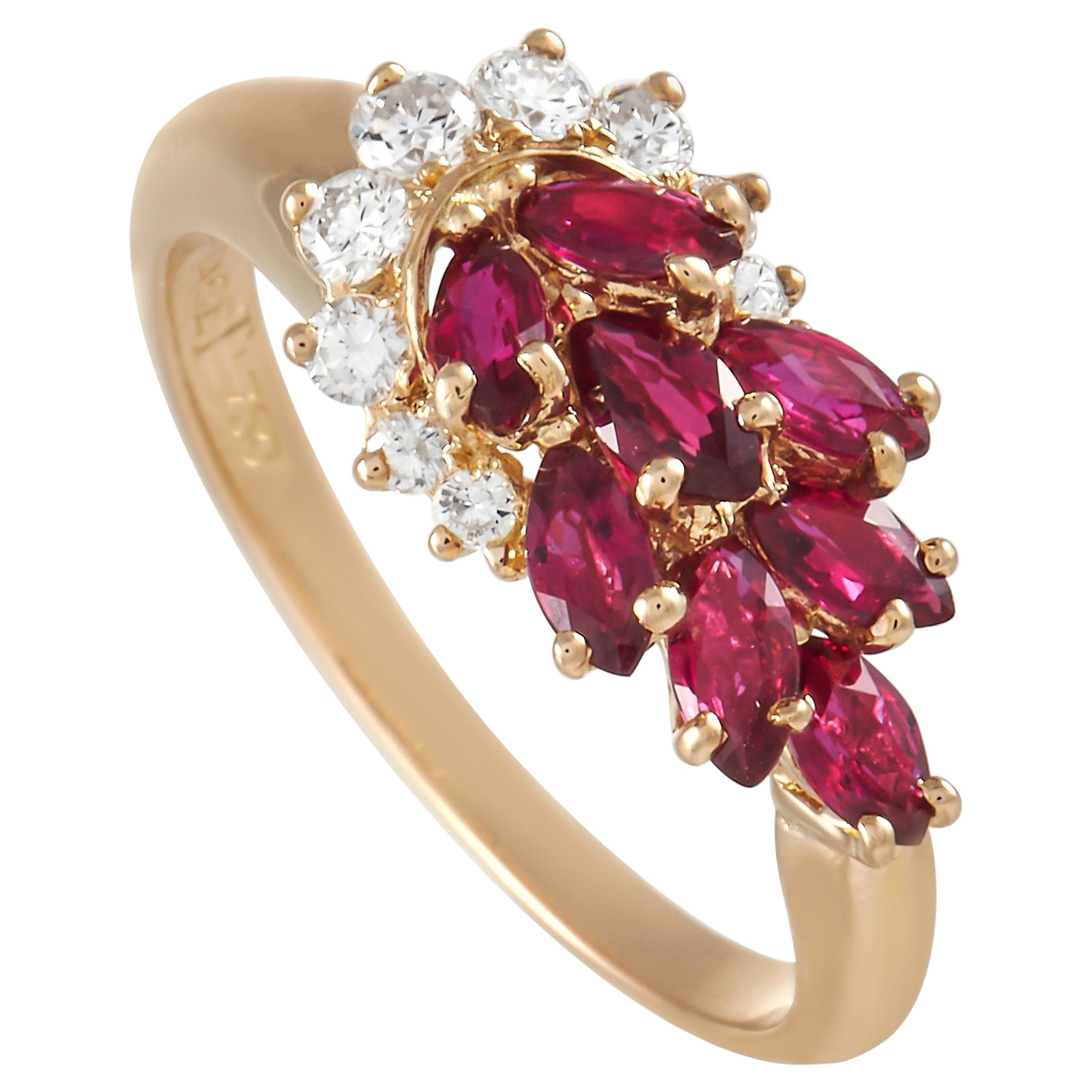 Piaget 18K Yellow Gold Diamond and Ruby Ring