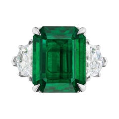 Rare And Unique Zambian Emerald And Diamond Ring