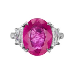 Burmese Ruby Ring with Diamonds