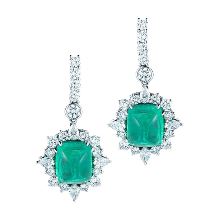 Splendid Emerald Earrings For Sale
