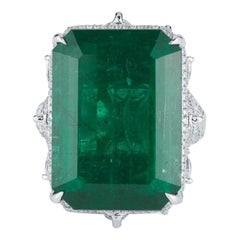 Evergreen Emerald and Diamond Ring