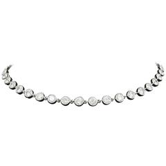 Julius Cohen Diamond Platinum Choker Necklace