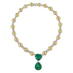 Emerald/Pearl and Diamond Necklace