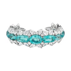 Beautiful Mozambique Paraiba And Diamond Bracelet