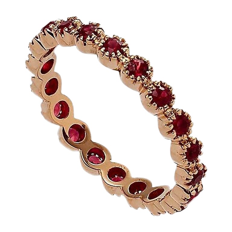 For Sale:  Anello Eternity in Oro Rosa 18 Kt e Rubini