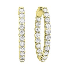 1.00 Carat Total Weight Diamond Inside-Outside Hoop Earrings in 14 Karat Gold