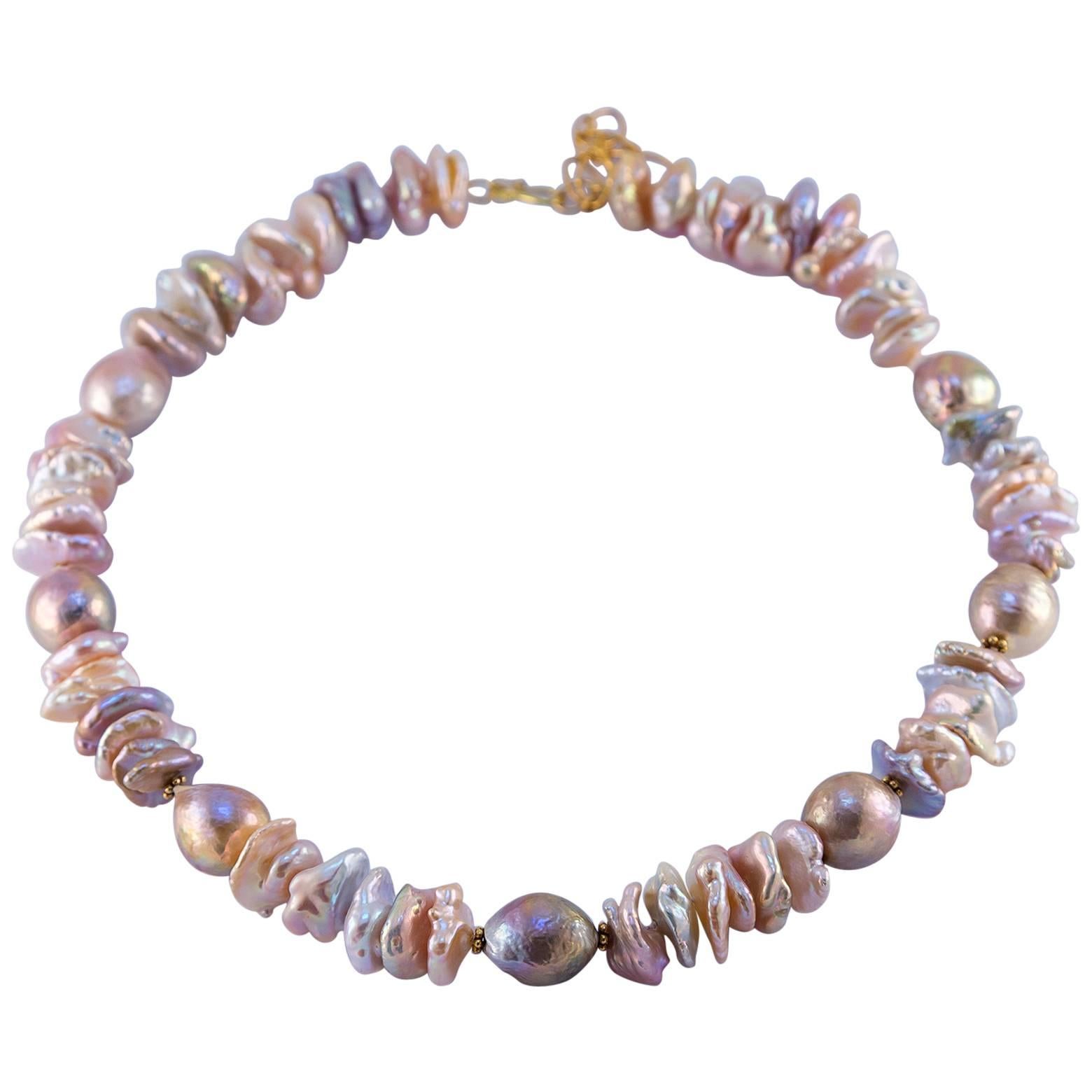 Large Cultured Fresh Water Pearl Necklace