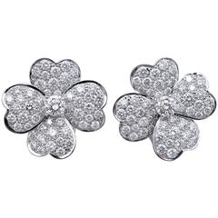 Van Cleef & Arpels "Cosmos" Medium Size Diamond Gold Earclips