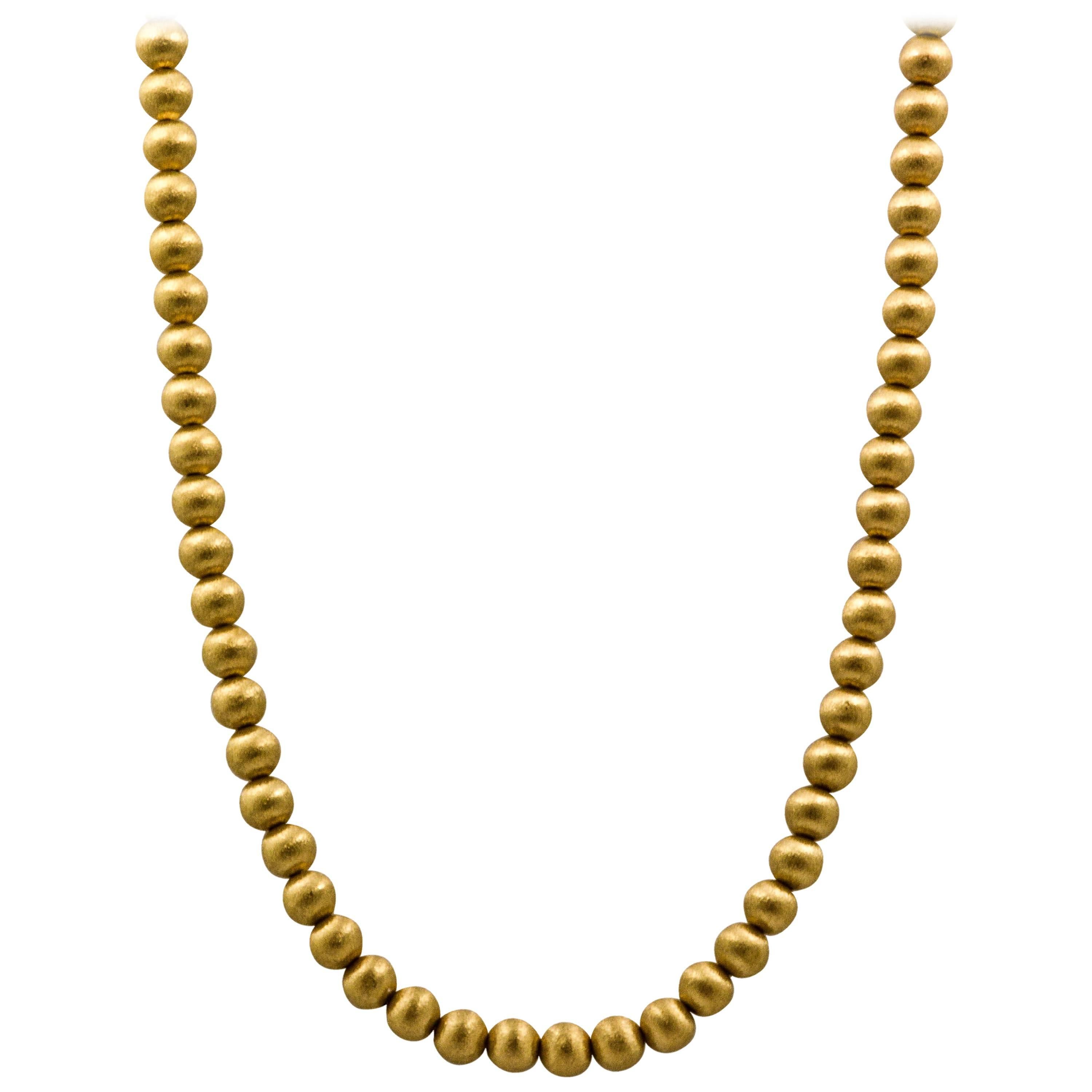 14kt Yellow Gold Textured Bead Necklace