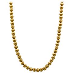 14kt Yellow Gold Textured Bead Necklace