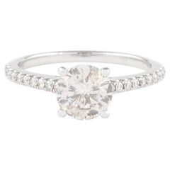 1.12 Carat Round Brilliant Diamond Engagement Ring 18 Karat White Gold