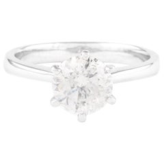 1.55 Carat Round Brilliant Diamond Engagement Ring 18 Karat White Gold