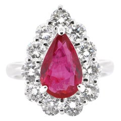 GIA Certified 4.01 Carat Natural Untreated 'No Heat' Ruby Ring Set in Platinum