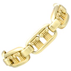 Vintage Kieselstein-Cord 18 Karat Gold Greek Column Link Bracelet