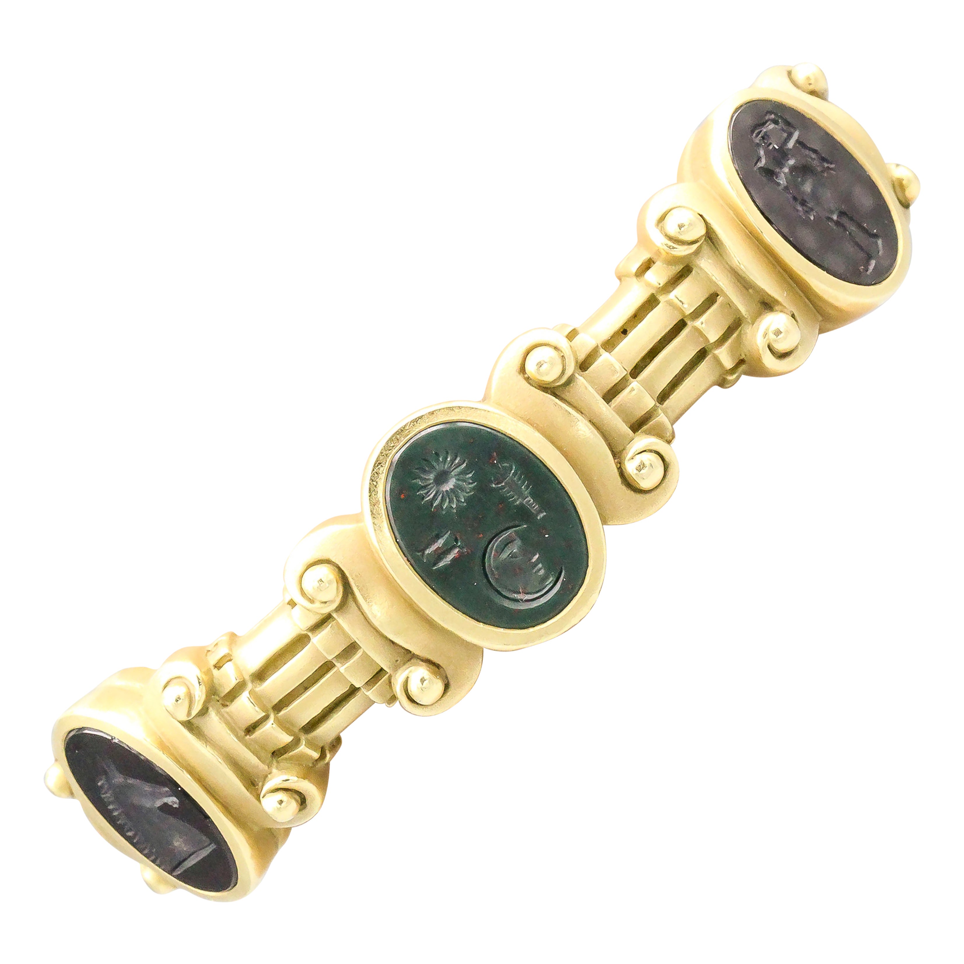 Kieselstein-Cord Intaglio and 18 Karat Gold Cuff Bracelet